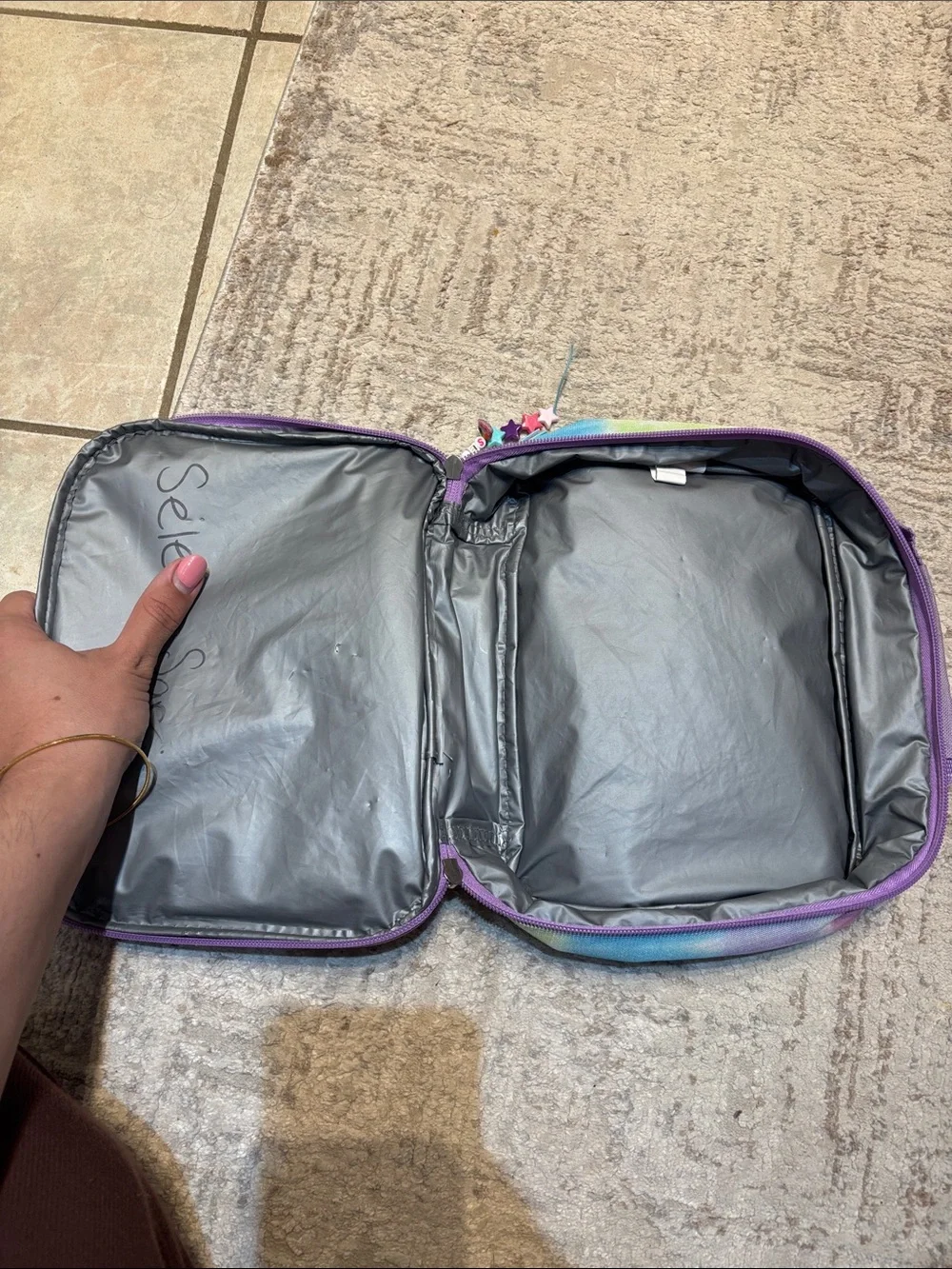 Sparkle Sequin Unicorn Lunch Bag - Purple & Teal